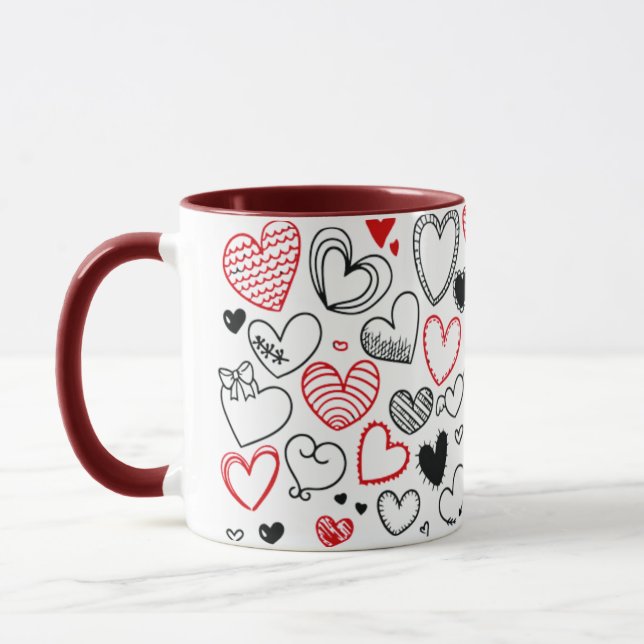 Taza Mug with hearts as a gift for mum (Izquierda)