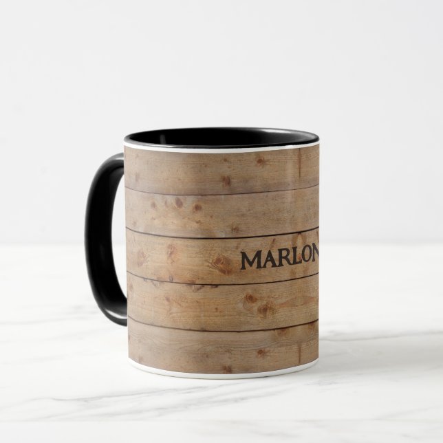 Taza Mug "Wooden" sin tu nombre u otro texto (Anverso izquierdo)