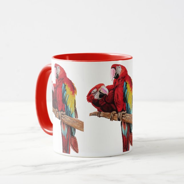 Taza Mugre acuático de Macaw Rojo (Anverso izquierdo)