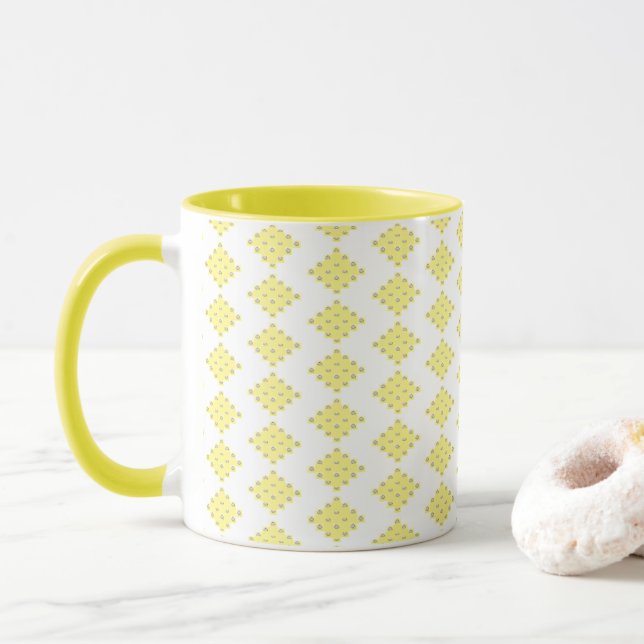 Taza Mugre amarillo soleado por el poeta Adiela Akoo (Con donut)