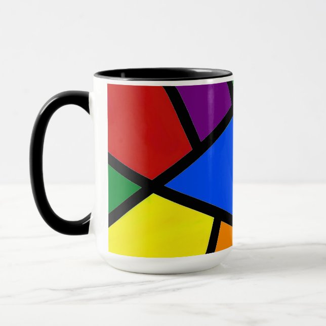 Taza Mugre arcoiris geométrica (Izquierda)