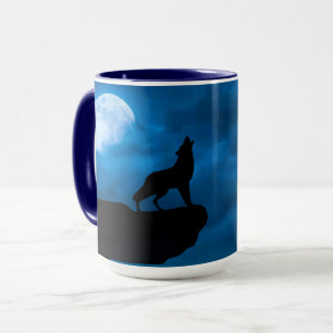 Taza Mugre cerámica de lobo nocturno