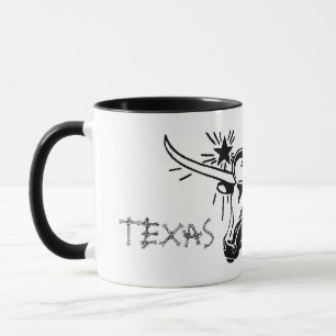 Taza Mugre cerámica de San Antonio Texas Longhorn