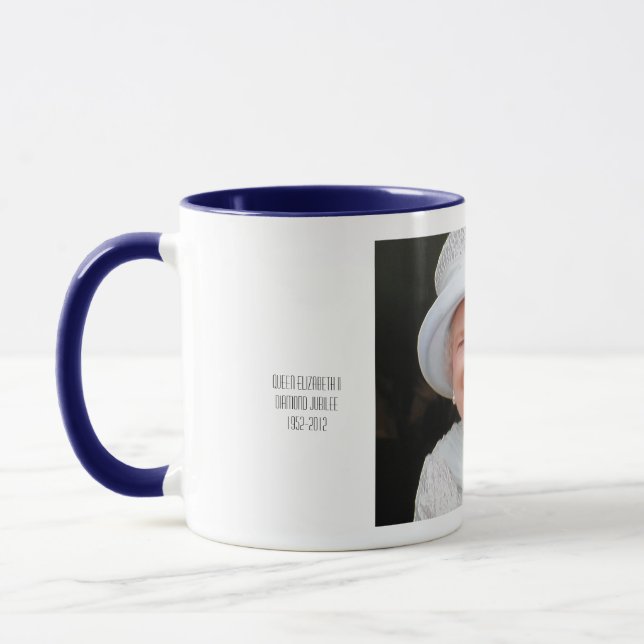 Taza Mugre conmemorativa de la Reina Isabel Diamond Jub (Izquierda)