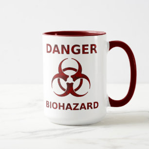 Taza Mugre de advertencia de riesgo biológico