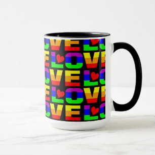 Taza Mugre de amor con arco iris - elegir estilo y colo