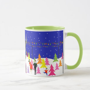 Taza Mugre de árbol de Navidad retro