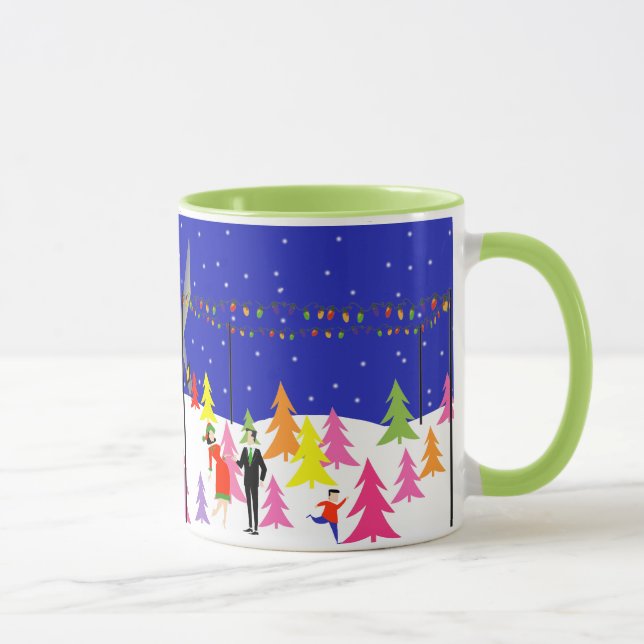 Taza Mugre de árbol de Navidad retro (Derecha)