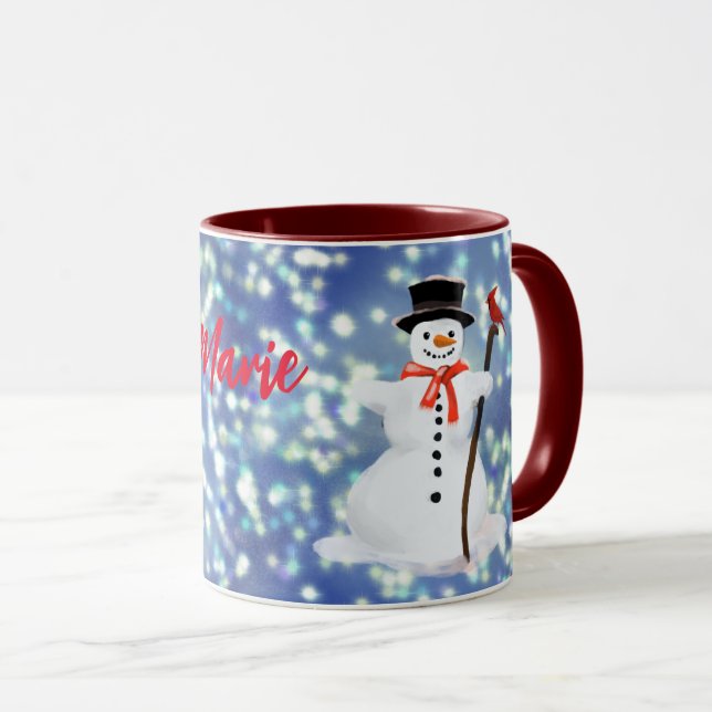 Taza Mugre de chocolate caliente de Snowman (Anverso derecho)