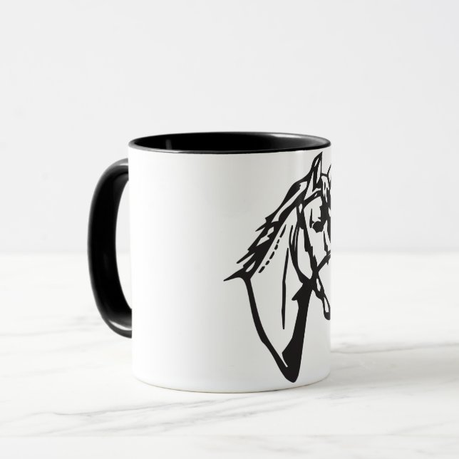 Taza Mugre de dibujo de caballos (Anverso izquierdo)