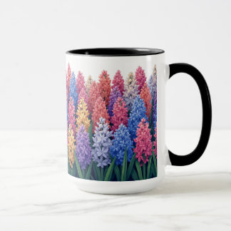 Taza mugre de flores de jacinto