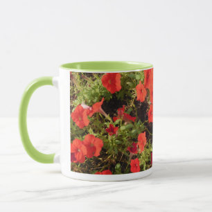 Taza Mugre de flores rojas