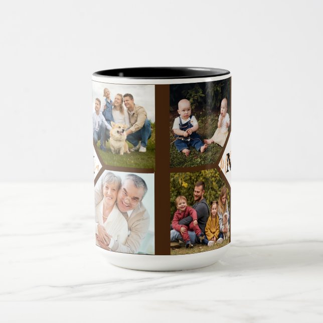 Taza Mugre de fotos familiares personalizadas (Centro)
