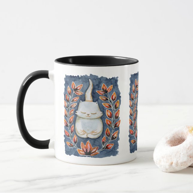 Taza Mugre de gato de yoga (Con donut)