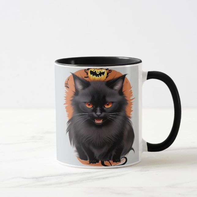 Taza Mugre de gato negro malvado (Derecha)