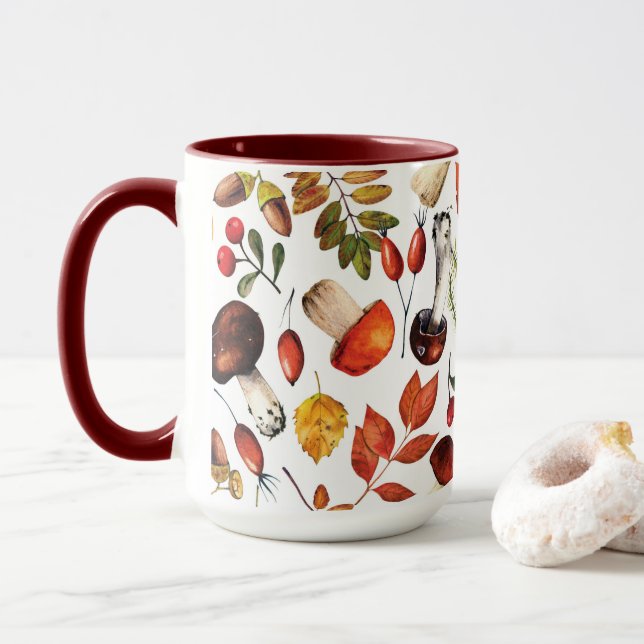 Taza Mugre de hongos de otoño (Con donut)