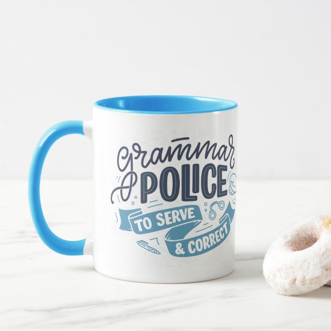 Taza Mugre de la policía de gramática (Con donut)
