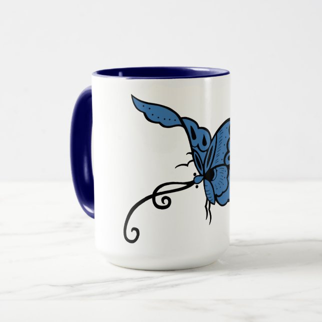 Taza Mugre de mariposa azul (Anverso izquierdo)