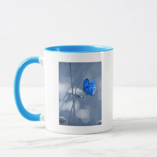 Taza Mugre de mariposa azul