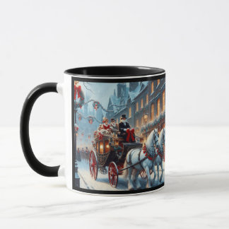 Taza Mugre de Navidades de caballos y Carraige
