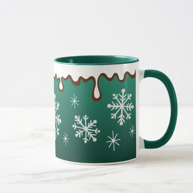 Taza Mugre de nieve de vacaciones verdes (Derecha)