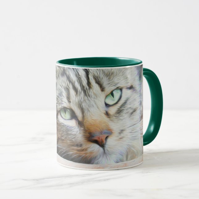 Taza Mugre de ojos de gato verde (Anverso derecho)