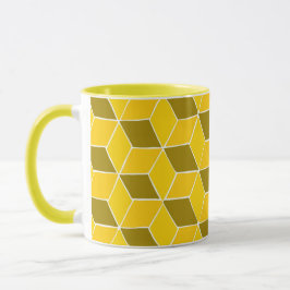 Taza mugre de patrón amarillo