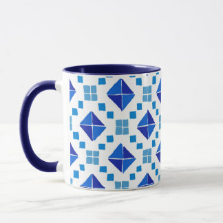 Taza Mugre de patrón azul