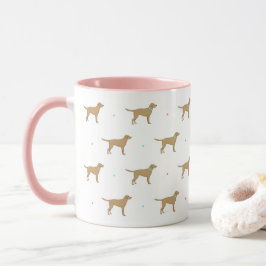 Taza Mugre de patrón de labrador amarillo