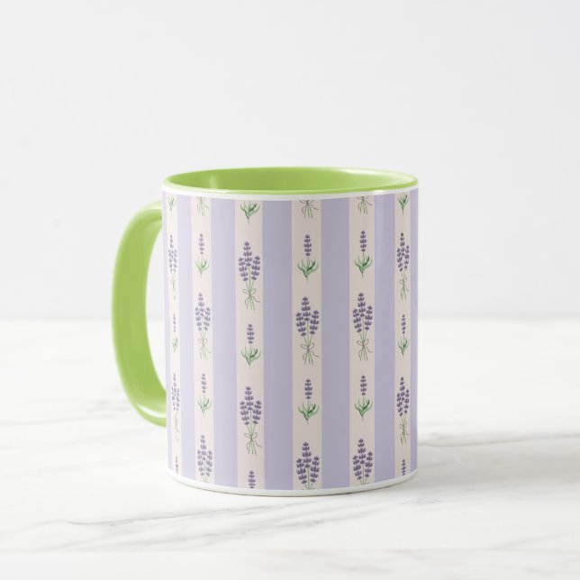 Taza Mugre de patrón de lavanda (Anverso izquierdo)
