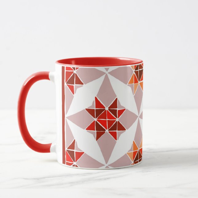 Taza Mugre de patrón de naranja rojo (Izquierda)