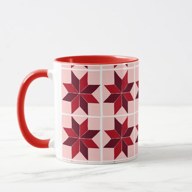 Taza Mugre de patrón rojo (Izquierda)