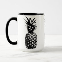 Mugre de piña estampada negra
