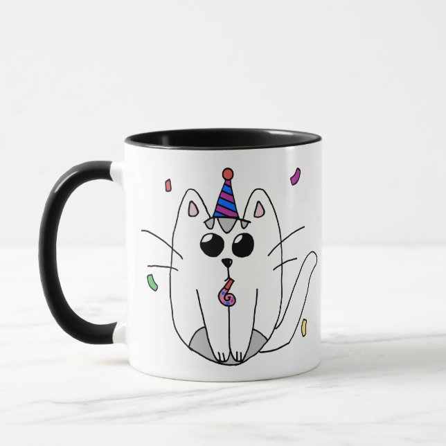 Taza Mugre de regalo de cumpleaños con gato (Izquierda)