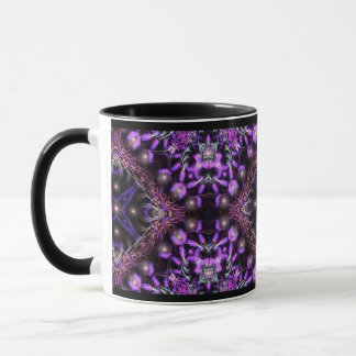 Taza Mugre de taxista fractal de luz púrpura
