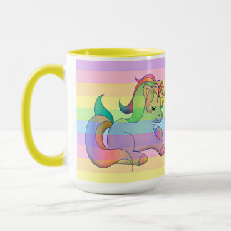 Taza Mugre de Unicornio con arco iris
