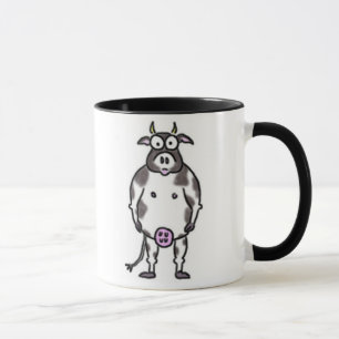 Taza Mugre de vaca blanca y negra