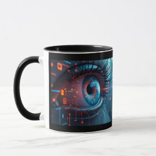 Taza Mugre desplegable de la mano derecha del ojo cuánt