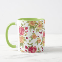 Taza Mugre desplegable verde con diseño floral