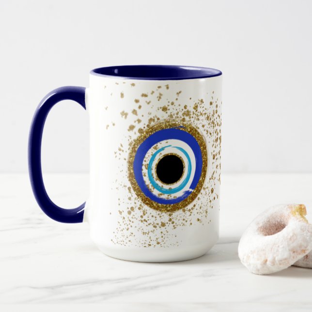 Taza Mugre dorada de ojos (Con donut)