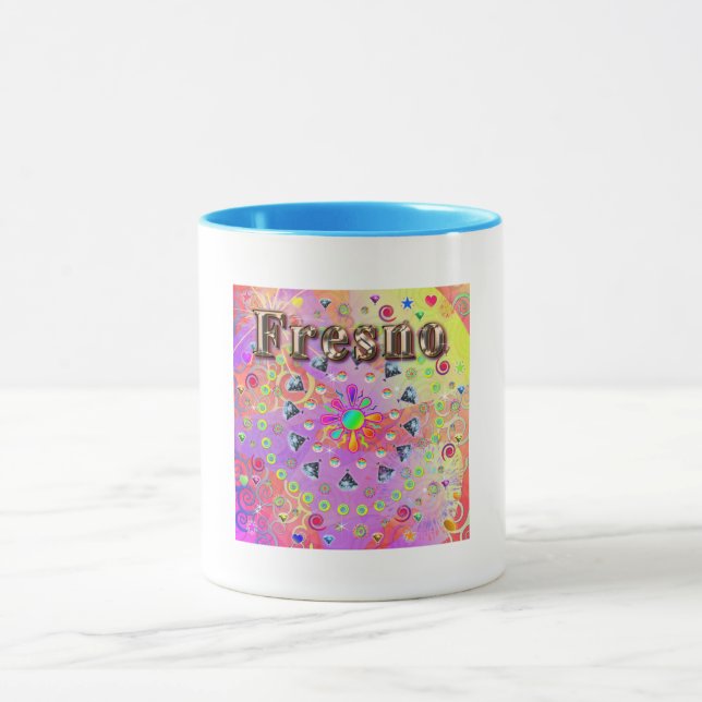 Taza Mugre dorada y afortunada de Fresno (Centro)