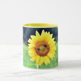 Taza Mugre feliz de cerámica de girasol