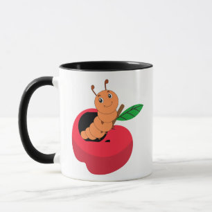 Taza mugre feliz de gusano lindo