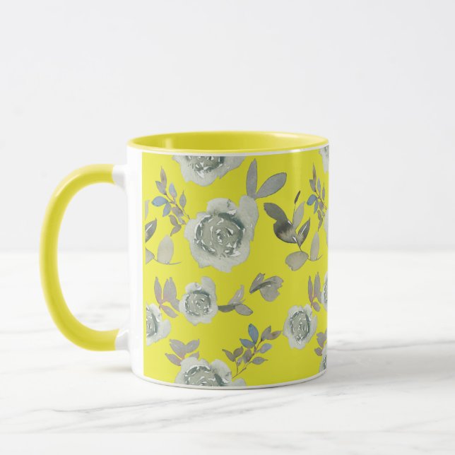 Taza Mugre floral amarilla  (Izquierda)