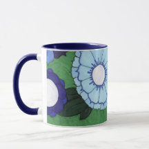 Mugre floral verde azul