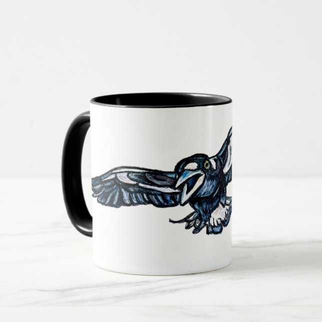 Taza Mugre magpie ardiente (Anverso izquierdo)