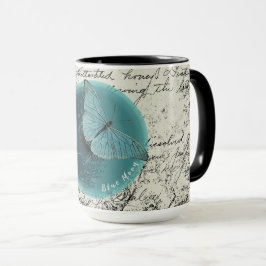 Taza Mugre mariposa azul de la luna