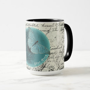 Taza Mugre mariposa azul de la luna