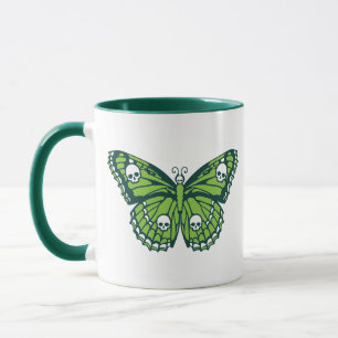 Taza Mugre mariposa envenenada de cráneo verde