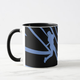 Taza Mugre negra azul de béisbol deportivo